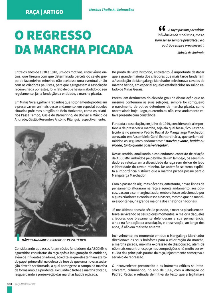 O REGRESSO DA MARCHA PICADA