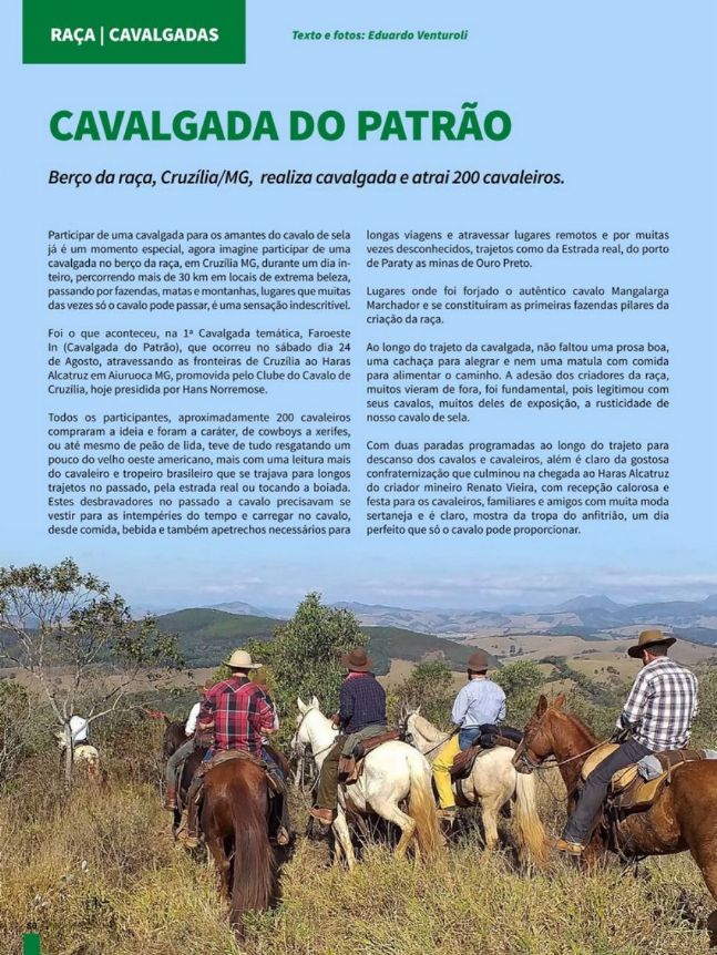 CAVALGADA DO PATRÃO-Berço da raça realiza Cavalgada do Patrão e atrai 200 cavaleiros a Cruzília