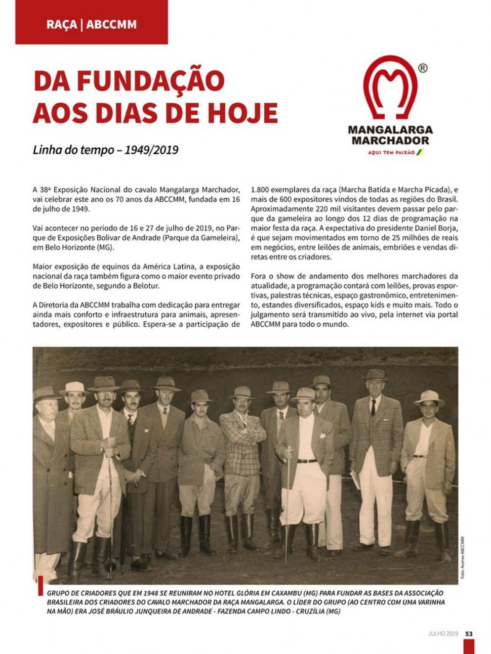 DA FUNDAÇÃO AOS DIAS DE HOJE- 70 ANOS