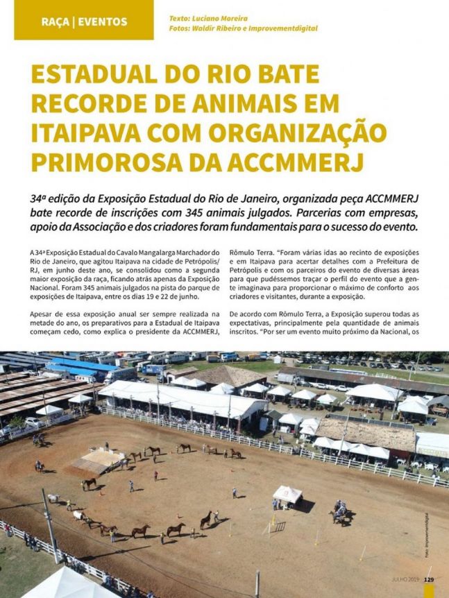 ESTADUAL DO RIO BATE RECORDE DE ANIMAIS EM ITAIPAVA COM ORGANIZAÇÃO PRIMOROSA DA ACCMMERJ